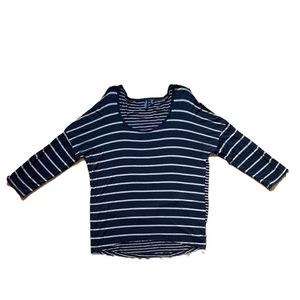 Cynthia Rowley Black Tan Soft Quarter Sleeve Top
